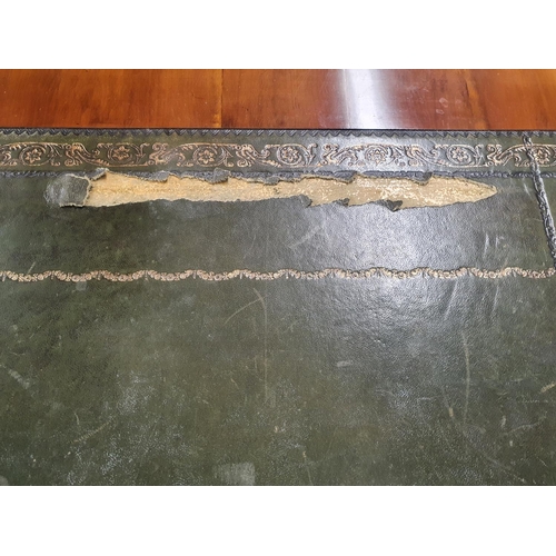 50 - A really good modern Pedestal desk. W 136 x 76 x H 76 cm approx. (damage to leather top).