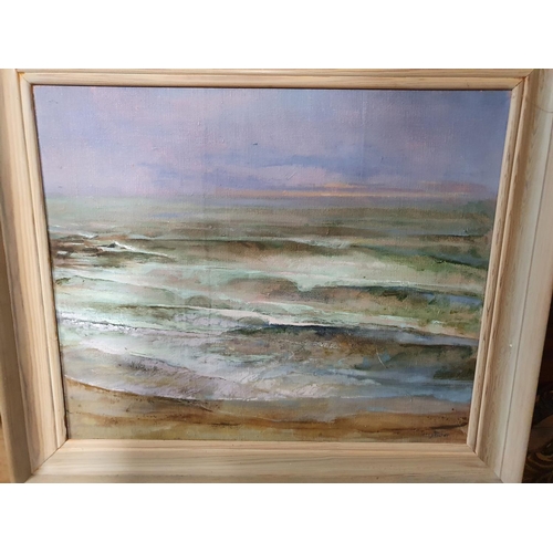 348 - An Oil on Canvas by Terry Pilcher along with three other pictures.