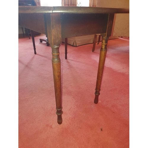 102 - A really good period Georgian Mahogany Hunting Table in original state on turned supports. 198 x 137... 