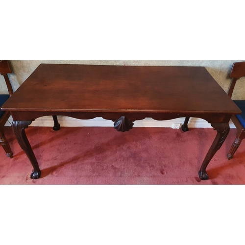 132 - A Magnificent Georgian Mahogany Irish Side/Serving Table with shell motif carved centre on conical b... 