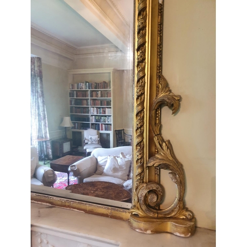 164 - A Magnificent Victorian Timber and Plaster Gilt Overmantel Mirror with a highly carved top and roped... 