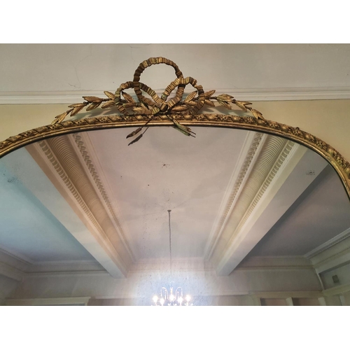 164 - A Magnificent Victorian Timber and Plaster Gilt Overmantel Mirror with a highly carved top and roped... 