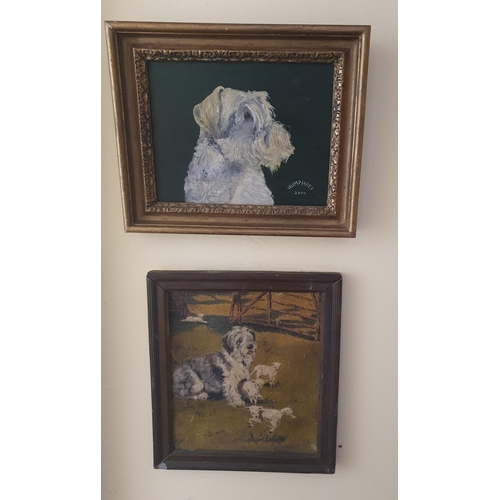 228 - Three 19th early 20th Century Oils of Dogs. Largest 21 x W38cm approx.