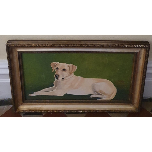 228 - Three 19th early 20th Century Oils of Dogs. Largest 21 x W38cm approx.