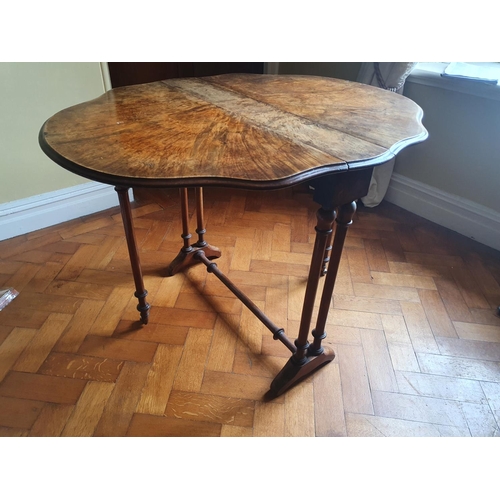 245 - A 19th Century Walnut and Burr Walnut Sutherland Table with turned supports. H74 x D83 x W105cm appr... 