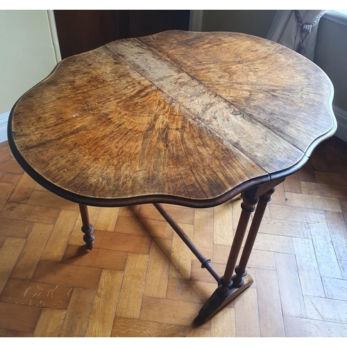 245 - A 19th Century Walnut and Burr Walnut Sutherland Table with turned supports. H74 x D83 x W105cm appr... 