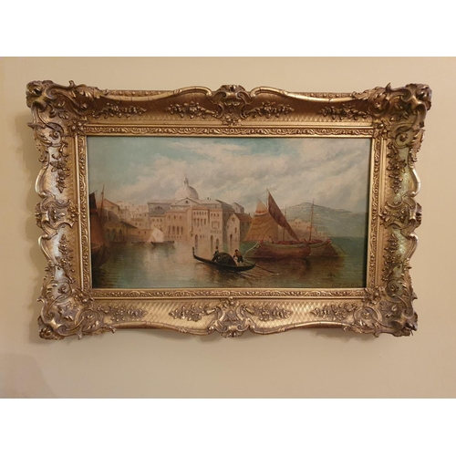 64 - A 19th Century Oil on Canvas of Venice after Daniel Roberts, Signed and dated LR. 1834. 25 x 46cm ap... 