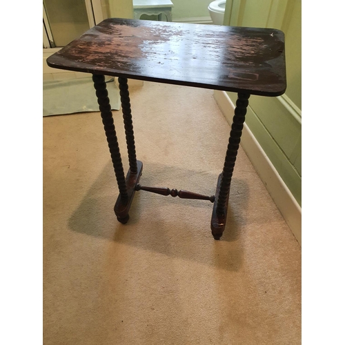 405 - A 19th Century Side Table with bobbin shaped supports. H67 x D36 x W54cm approx.