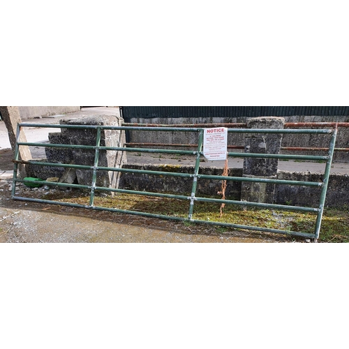 737 - A large Galvanised Gate. H134 x W455cm approx.