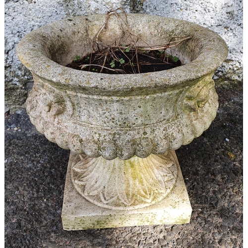 738 - A lovely pair of Stone Pots with variegated detail.