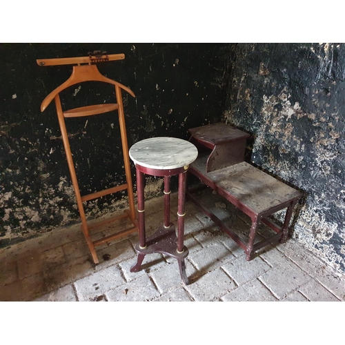 762 - A Gentleman's Valet, a marble topped table and phone table.