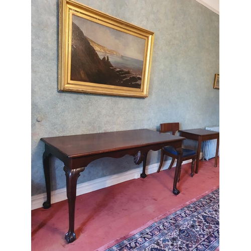 132 - A modern Mahogany and veneered square Table with brass mounts. 69 x 69 x H 62 cms approx.