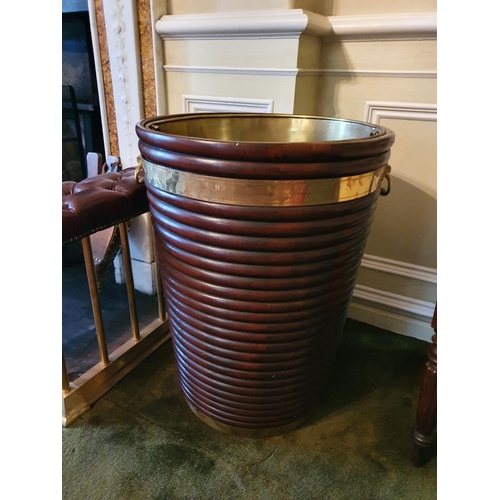 161 - A Fabulous pair of Georgian style Mahogany Peat Buckets with carved ribbed outline.