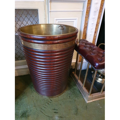 161 - A Fabulous pair of Georgian style Mahogany Peat Buckets with carved ribbed outline.