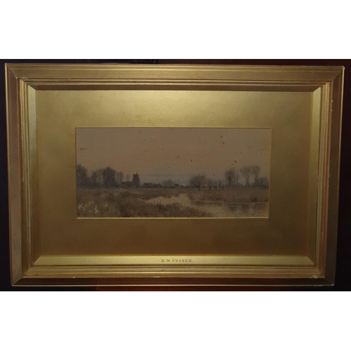 401 - Robert Winchester Fraser 1848-1906. A Pair of Watercolours 'Near Egham' and 'Barton Suffolk'. Both s... 