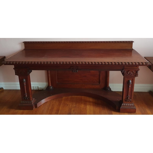 75 - A fantastic 19th Century Irish Serving Table with a highly carved outline, the molded and carved top... 