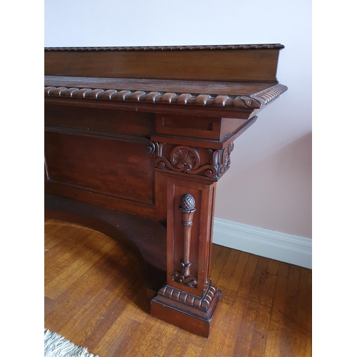 75 - A fantastic 19th Century Irish Serving Table with a highly carved outline, the molded and carved top... 