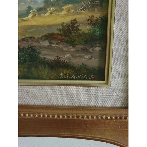 242 - An Oil on Canvas of a country Scene, indistinct signed LR.