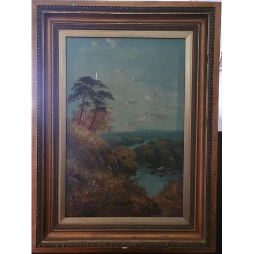 397 - R Beetie 19th Century. An Oil on Canvas of a view in Cumberland. Signed LL and signed and inscribed ... 