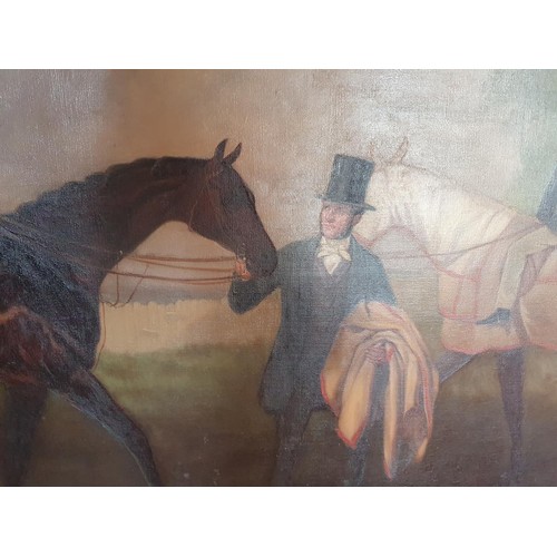 88 - Harry Hall 1814-1882. An Oil on Canvas Portrait of the 1855 Derby winner 'Wild Dayrell' owned by Mr ... 