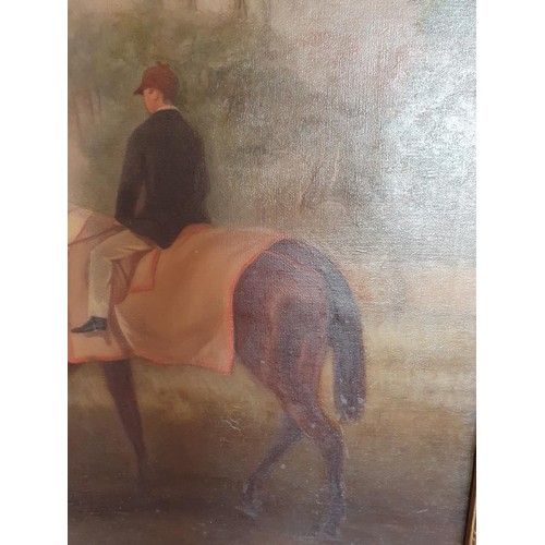 88 - Harry Hall 1814-1882. An Oil on Canvas Portrait of the 1855 Derby winner 'Wild Dayrell' owned by Mr ... 