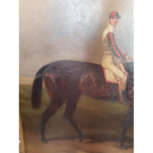 88 - Harry Hall 1814-1882. An Oil on Canvas Portrait of the 1855 Derby winner 'Wild Dayrell' owned by Mr ... 