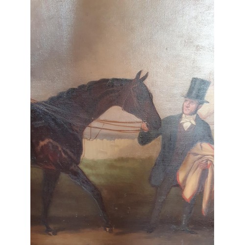 88 - Harry Hall 1814-1882. An Oil on Canvas Portrait of the 1855 Derby winner 'Wild Dayrell' owned by Mr ... 