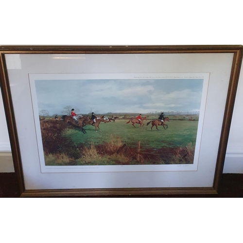 547 - After G E Hoare. A Limited Edition Coloured Print of Lester Piggott and his Derby wins. Signed by Le... 