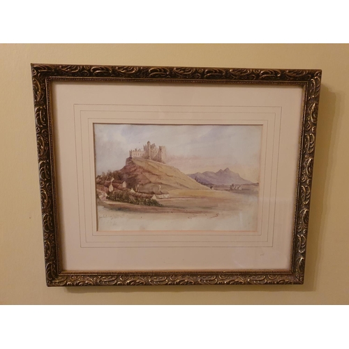 70a - An early 19th Century Watercolour of Cashel with the Galtee mountains in the distance . Indistinct s... 