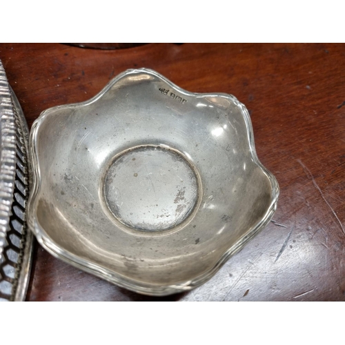 50 - A Birmingham Silver Salt along with a quantity of silver plate.