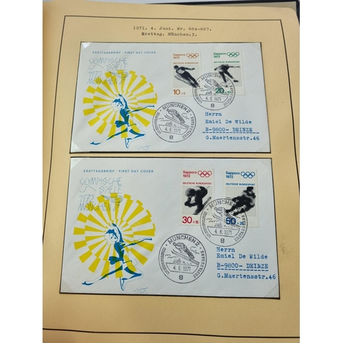 67 - A good folder of German First Day Covers to include some mint Stamps.