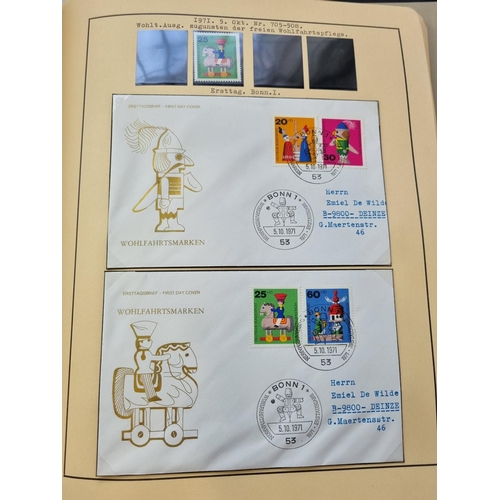 67 - A good folder of German First Day Covers to include some mint Stamps.