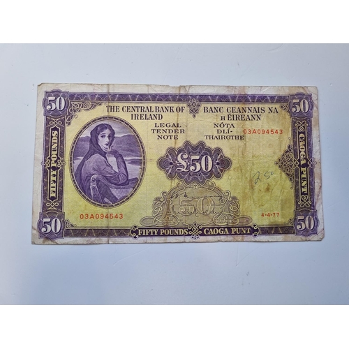 96 - A 1977 Lady Lavery £50 Note. 03A094543.  4.4.77