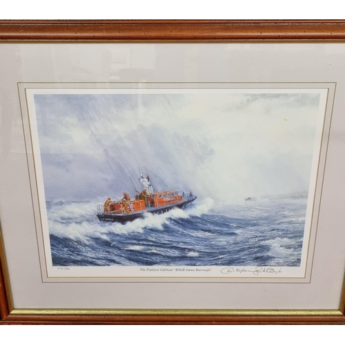 165 - The Padstow Lifeboat, a limited edition coloured Print signed be the artist.