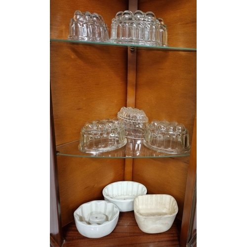 67 - A group of 19th Century and later Jelly Molds, Pottery and Glass.