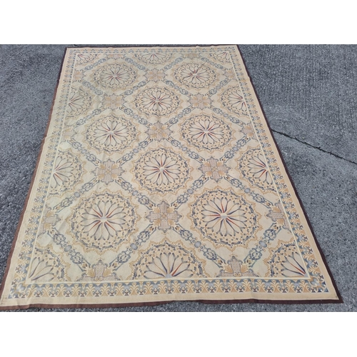 750 - A good Aubusson style woolen Carpet with shell style all over pattern. 415 x 296 cm approx.