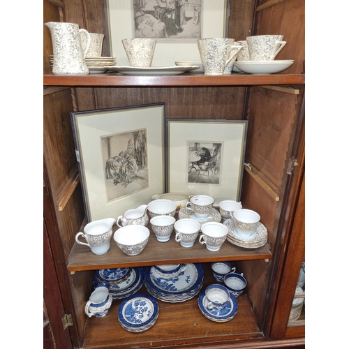 111 - A group of three part Teasets. To include Colclough and Booths old willow pattern.