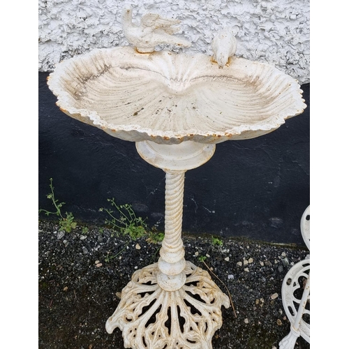 745 - A good cast Iron Bird Bath. H 93 x D34 x W 50 cm approx.