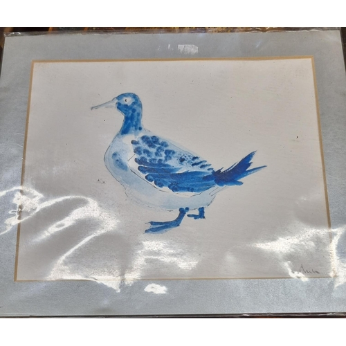 564 - A late 19th early 20th Century Watercolour of a Cockerel, probably Continental along with two other ... 