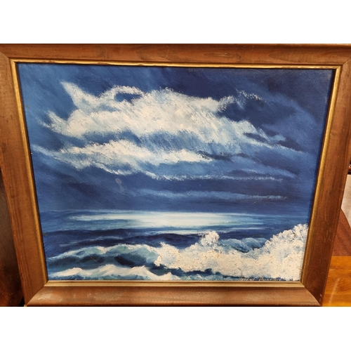 603 - A modern Oil on Board of waves breaking. 41 x 50 cm approx.