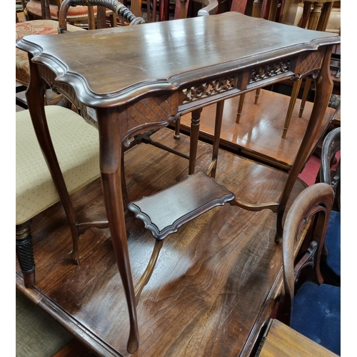 637 - An Edwardian Mahogany two tier Side Table. 39 x 65 x H 70 cm approx.