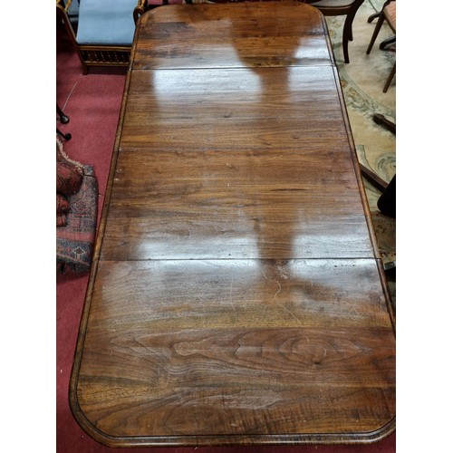 638 - A 19th Century Continental two leaf Dining Table with centre support. 104 x 212 x H 72 cm approx.