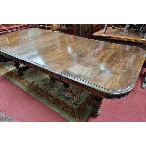 638 - A 19th Century Continental two leaf Dining Table with centre support. 104 x 212 x H 72 cm approx.