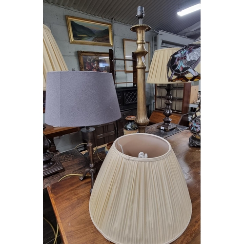 72 - Two Metal Table Lamps. H 65, H 31  cms approx.