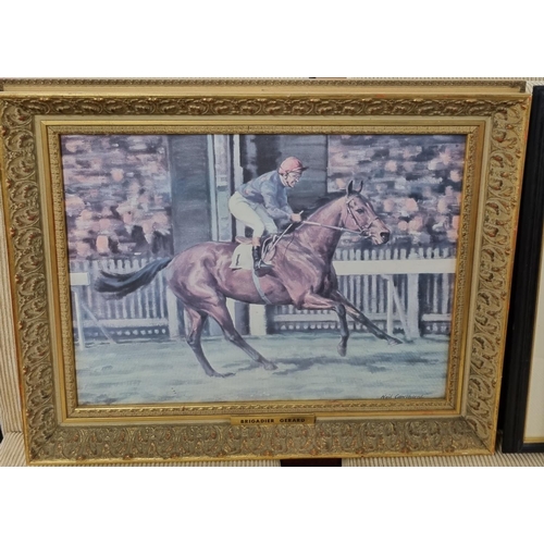 159 - A pair of well framed coloured Prints of Mill Reef with Jeff Lewis up and Brigadier General with Joe... 