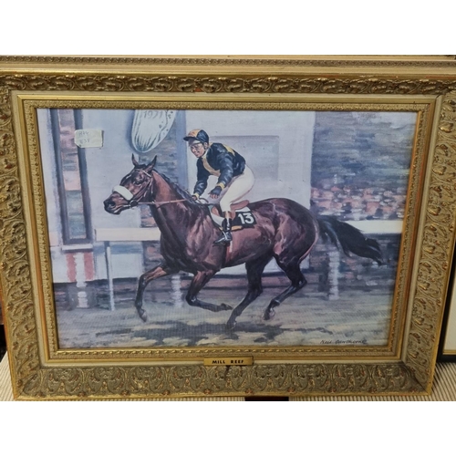 159 - A pair of well framed coloured Prints of Mill Reef with Jeff Lewis up and Brigadier General with Joe... 