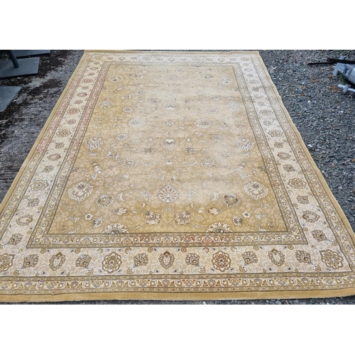 112 - A very large cream ground heavy pile Carpet with multi borders and allover decoration.
 L 330 x W 24... 