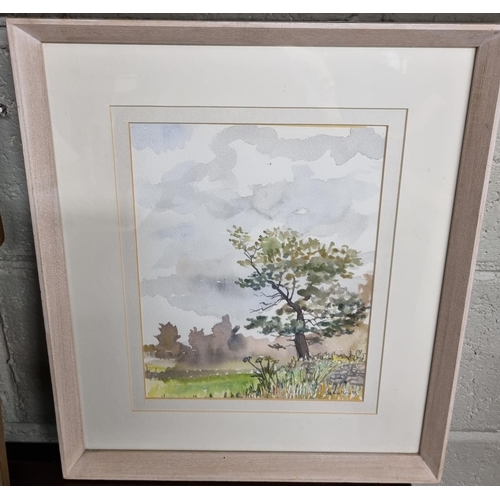 137 - Brid ni Rinn. A 20th Century Watercolour of a country scene along with another watercolour by Maeve ... 