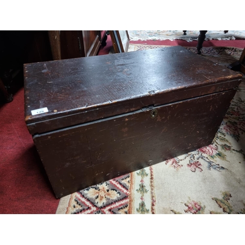 149 - A 19th Century Pine Chest/Trunk. 
H 34 x 35 x 68 cm approx.