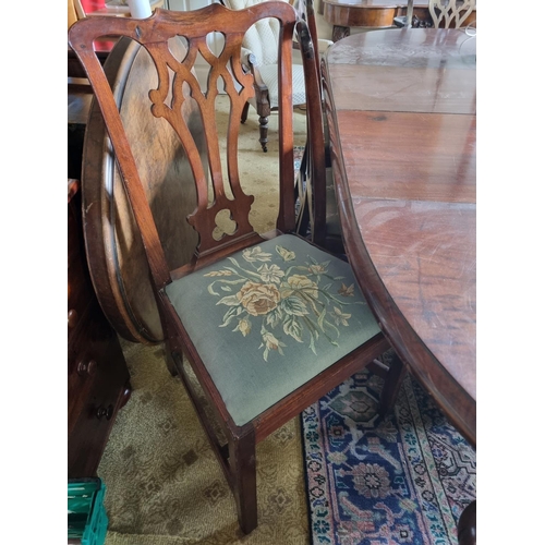 89 - A Harlequin set of eight 19th Century Dining Chairs with square tapered supports and stretcher base.... 